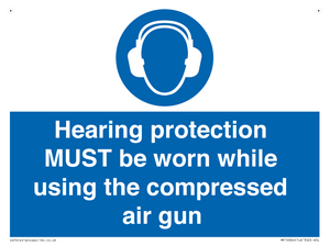Hearing protection MUST be worn while using the compressed air gun